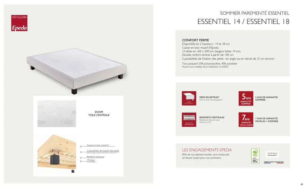Sommier Essentiel 14 et Essentiel 18.webp